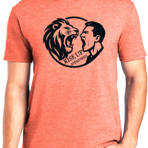 Medium - Heather Orange T-Shirt with Black RISE UP Logo
